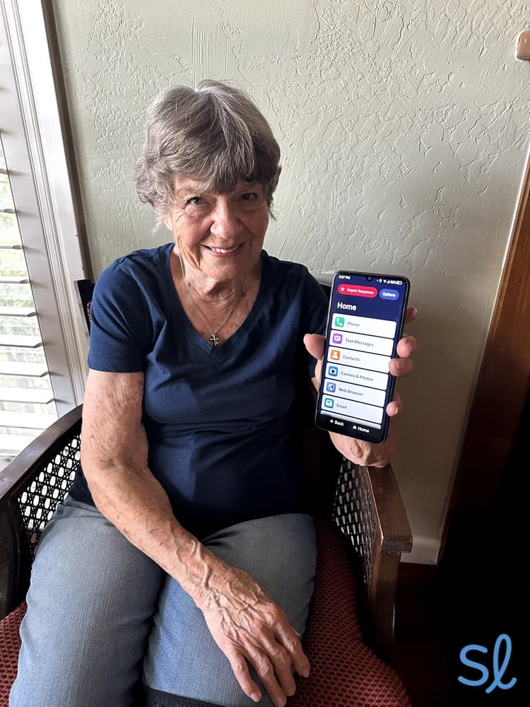 My grandma trying out the Jitterbug Smart4