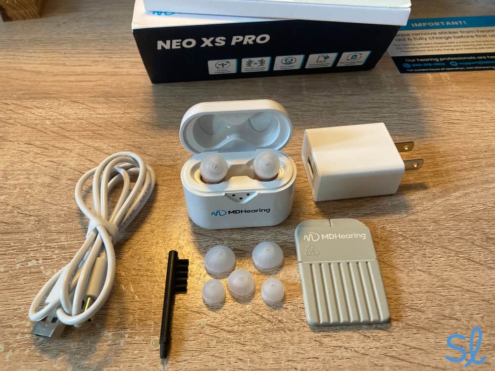Everything included in my NEO XS PRO package from MDHearing