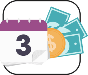 Calendar next to money
