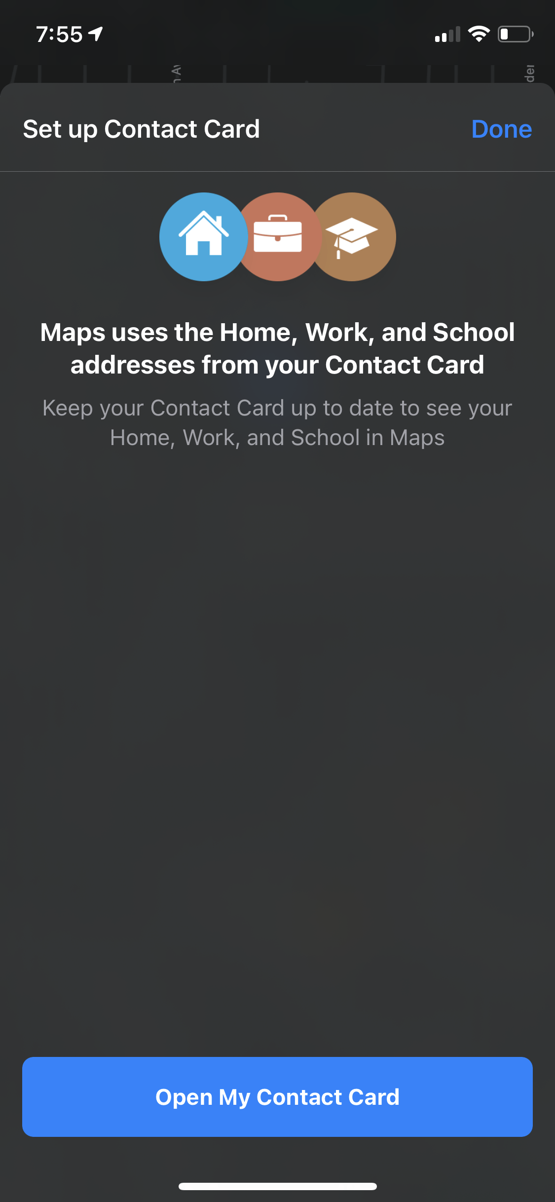Set up your contact card